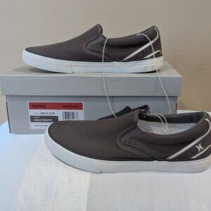 New Hurley Men's Arlo Slip Shoes Gray/White 8.5